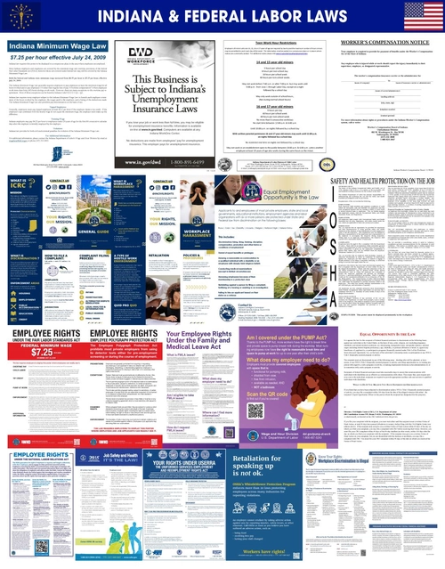 2025 Indiana AllInOne Labor Law Poster (UPDATED) Labor Law Poster